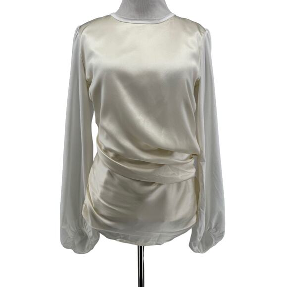 Dorothee Schumacher Powder White Playful Volume Long Sleeve Blouse Size 3/Medium - Picture 3 of 9